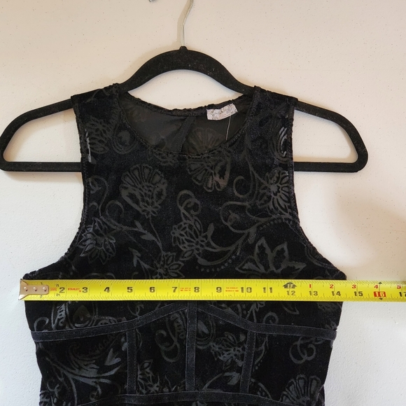 Free People Velvet Burnout Babe Black Paisley Bodycon Dress Size Small New NWT - Picture 9 of 12